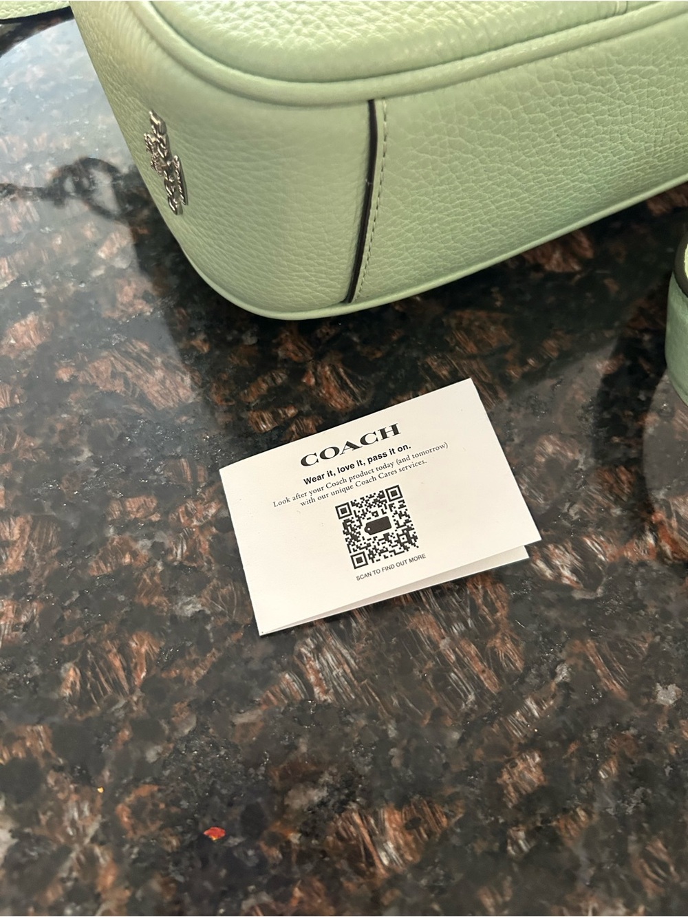 Coach Outlet Millie pale pistachio RARE  pebbled leather shoulder bag - Picture 9 of 11